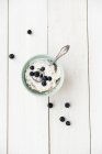 Vanilla yogurt with chia seeds — Stock Photo