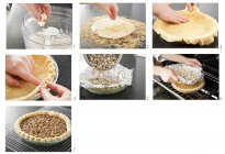 Steps for Making a Pecan Pie — Stock Photo