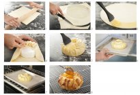 Herstellung gebackener Bries — Stockfoto