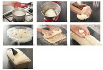 Кроки, щоб зробити хліб — стокове фото
