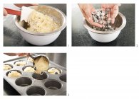 Making Lemon Blueberry Muffins — Stock Photo