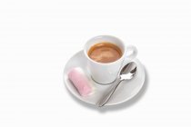Cup of Espresso with marshmallow — Stock Photo