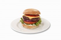 Класичний чізбургер з овочами — стокове фото