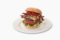 Bacon Cheeseburger su Sesamo Seed Bun — Foto stock