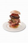 Giant burger with bacon — Stock Photo