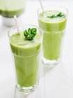 Green smoothies with parsley — Stock Photo