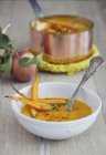 Pumpkin and apple soup — Stock Photo