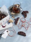 Крупный план Бискотти с шоколадной глазурью — стоковое фото