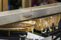 Queso Raclette calentado - foto de stock