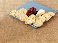 Crackers, formaggio Camembert — Foto stock