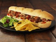 Meatball sub with cheese — Stock Photo