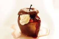 Baked apple with cherries — Stock Photo