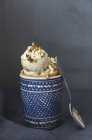 Pistachio ice cream in a cone — Stock Photo