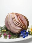 Partly carved Roast ham — Stock Photo