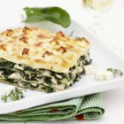 Spinat und Schafskäse-Lasagne — Stockfoto