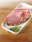 Open ham sandwich — Stock Photo