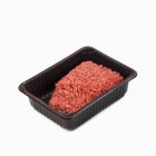 Minced beef in plastic container — Stock Photo