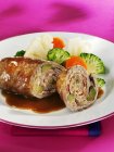 Beef roulade on plate — Stock Photo