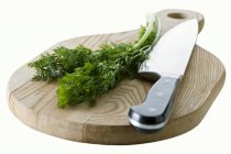 Green Dill with knife — Stock Photo