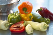 Assorted fresh peppers — Stock Photo