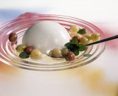 Yoghurt cream with compote — Stock Photo