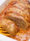 Bacon-wrapped meatloaf — Stock Photo