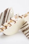 Nougat with chocolate drizzle — Stock Photo