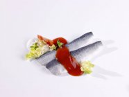 Herring fillets with sauce — Stock Photo