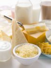 Cheeses and dairy products — Stock Photo