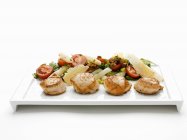 Fried scallops with vegetable — Stock Photo