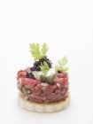 Tuna canape with caviar — Stock Photo