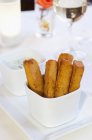 Polenta Fries in White Dish — Stock Photo