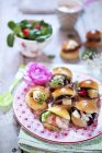 Mini-sandwiches on plate — Stock Photo