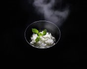 Steaming bowl of japanese rice — Stock Photo