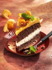 Sea buckthorn and physalis layer cake — Stock Photo