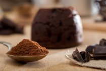 Budino centrale fondente al cioccolato — Foto stock