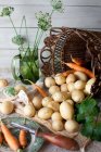 Batatas e cenouras frescas — Fotografia de Stock