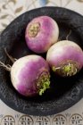 Raw Turnips in Bowl — Stock Photo