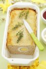 Meat terrine with egg — Stock Photo