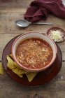 Курячий суп з сиром — стокове фото