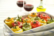 Stuffed peppers with cheese — Stock Photo