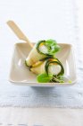 Courgette rolls with ricotta — Stock Photo