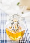 Pale Scandinavian sugar beet syrup in a jar — Stock Photo