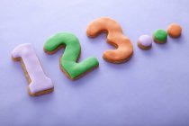 Shortbread numbers with marzipan — Stock Photo