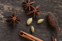 Cardamom and Cinnamon Sticks — Stock Photo