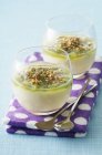 Panna cotta with passion fruit — Stock Photo