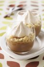 Chestnut mousse with cream — Stock Photo