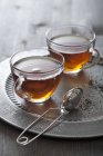 Tea in glass cups — Stock Photo