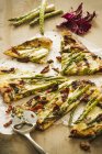 Asparagus and Dried Tomato Pizza — Stock Photo