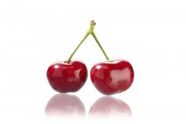 Pair of fresh ripe cherries — Stock Photo